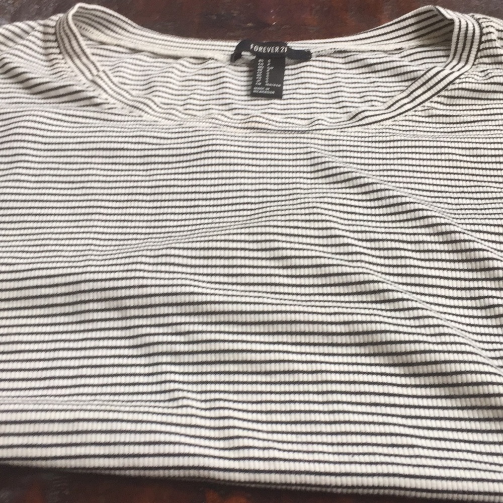 Forever 21 black and white striped top